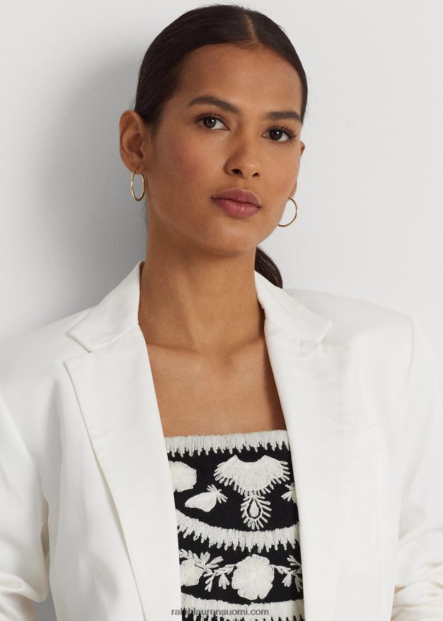 Ralph Lauren naiset pellavasekoite toimikas bleiseri 0Z24ZR3850 valkoinen