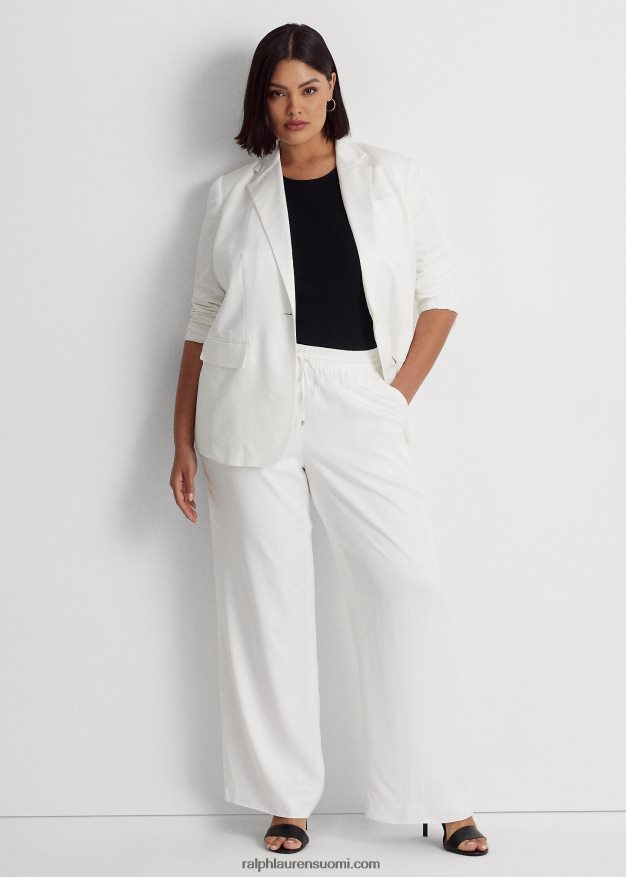 Ralph Lauren naiset pellavasekoite toimikas bleiseri 0Z24ZR4545 valkoinen