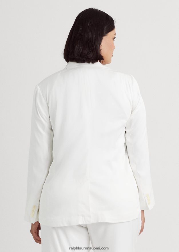 Ralph Lauren naiset pellavasekoite toimikas bleiseri 0Z24ZR4545 valkoinen