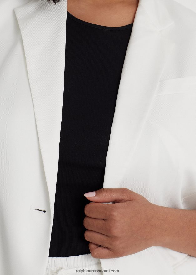 Ralph Lauren naiset pellavasekoite toimikas bleiseri 0Z24ZR4545 valkoinen