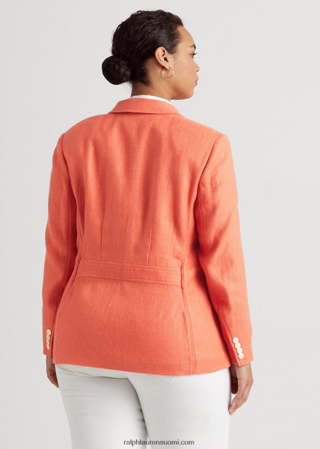 Ralph Lauren naiset pellavasekoiteinen kalanruotobleiseri 0Z24ZR4803 koralli