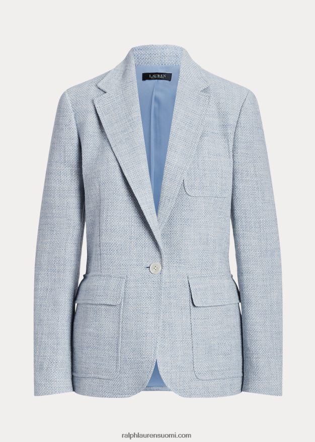 Ralph Lauren naiset pellavasekoitettu bleiseri 0Z24ZR9425 vaaleansininen/kermanvärinen