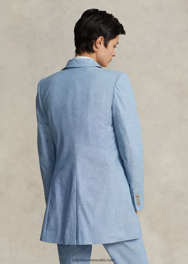 Ralph Lauren naiset pitkä chambray puuvillableiseri 0Z24ZR3094 chambray