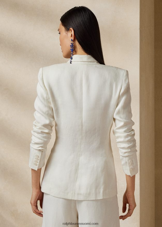 Ralph Lauren naiset skye pellavakankainen bleiseri 0Z24ZR3496 luonnonvalkoinen