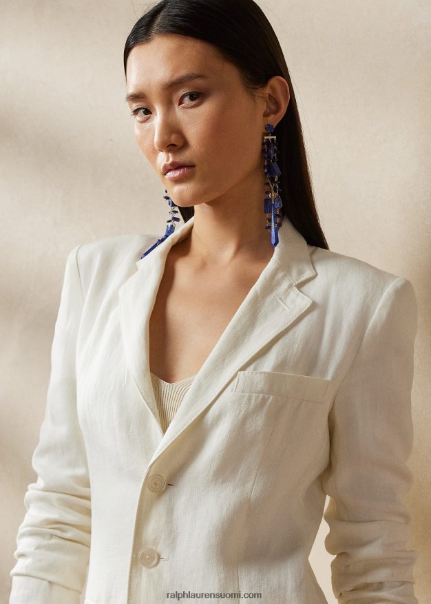 Ralph Lauren naiset skye pellavakankainen bleiseri 0Z24ZR3496 luonnonvalkoinen