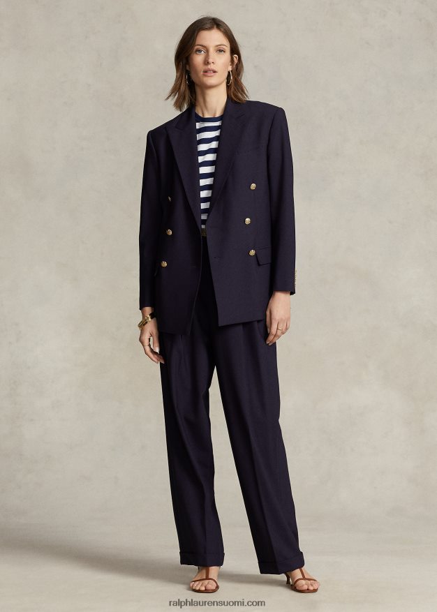 Ralph Lauren naiset villasekoite kaksirivinen bleiseri 0Z24ZR9175 laivasto