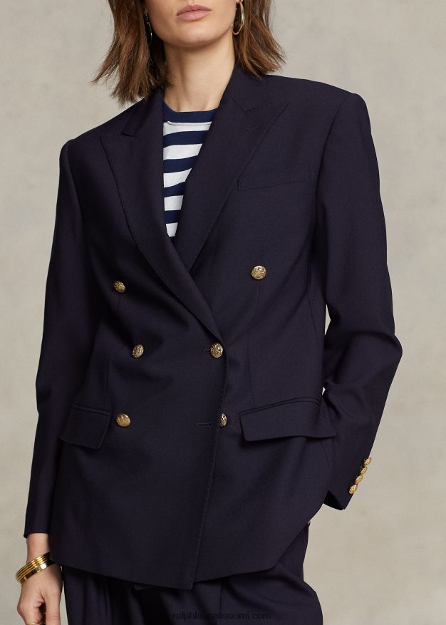 Ralph Lauren naiset villasekoite kaksirivinen bleiseri 0Z24ZR9175 laivasto