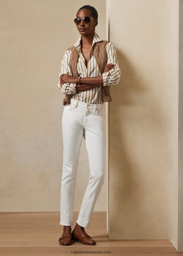 Ralph Lauren naiset 160 kapea farkku 0Z24ZR9354 huuhdeltu valkoiseksi