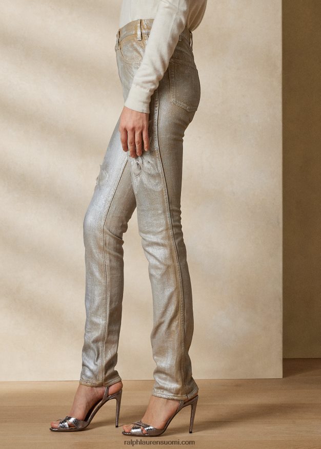 Ralph Lauren naiset 160 ohut denimfarkku 0Z24ZR3549 päällystetty hopea kukka