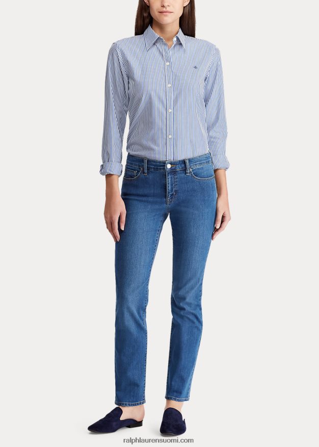 Ralph Lauren naiset hoikentava moderni kurvikas farkku 0Z24ZR4277 merensininen pesu