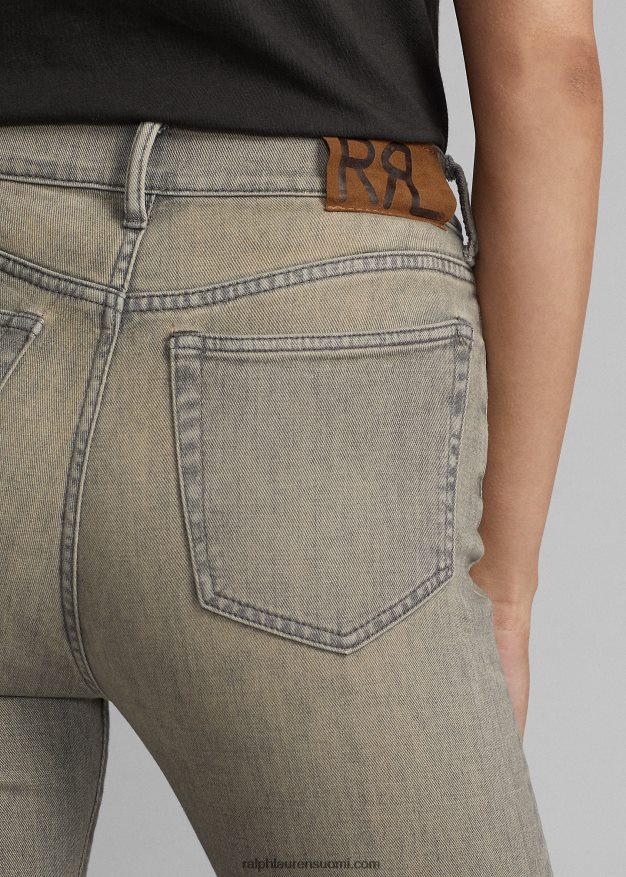 Ralph Lauren naiset joustava korkea laiha ahdistunut harmaa farkku 0Z24ZR3670 ahdistunut harmaa pesu