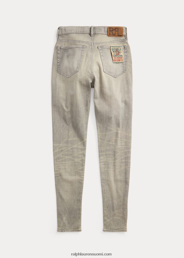 Ralph Lauren naiset joustava korkea laiha ahdistunut harmaa farkku 0Z24ZR3670 ahdistunut harmaa pesu