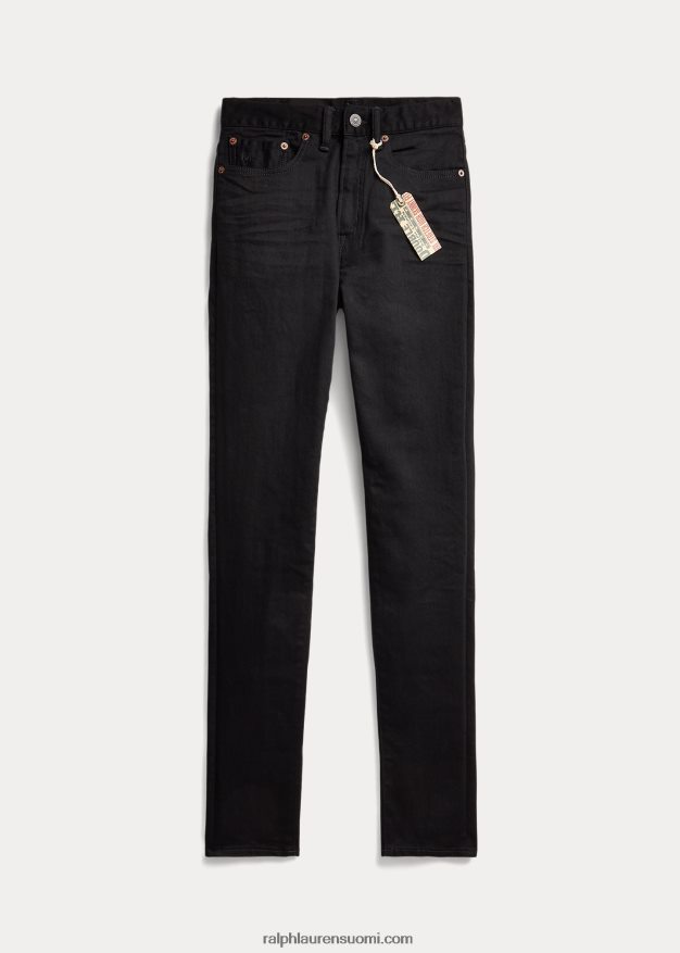 Ralph Lauren naiset joustava korkea skinny fit farkku 0Z24ZR9143 musta pesu