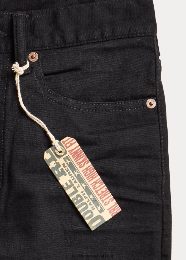 Ralph Lauren naiset joustava korkea skinny fit farkku 0Z24ZR9143 musta pesu