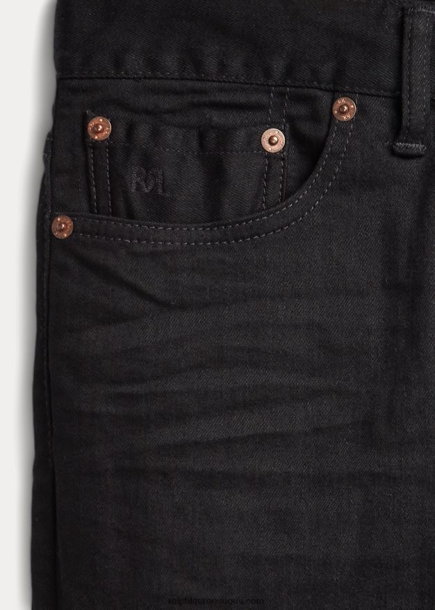 Ralph Lauren naiset joustava korkea skinny fit farkku 0Z24ZR9143 musta pesu