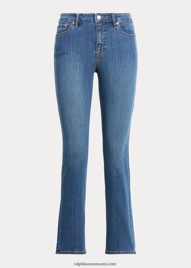 Ralph Lauren naiset keskikorkea suora farkku 0Z24ZR4274 ocean blue pesu denim
