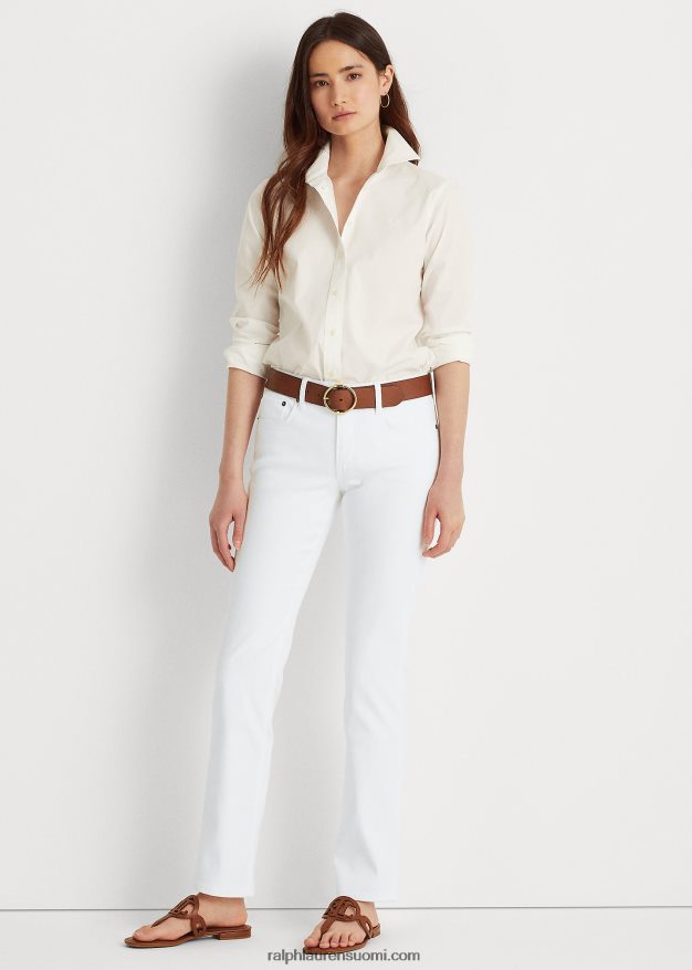 Ralph Lauren naiset keskikorkea suora farkku 0Z24ZR4488 valkoinen