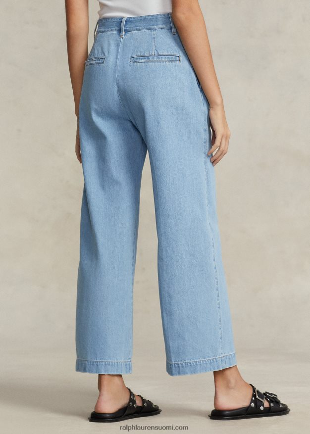 Ralph Lauren naiset korkea leveälahkeinen lyhennetty farkku 0Z24ZR2951 geffen-pesu