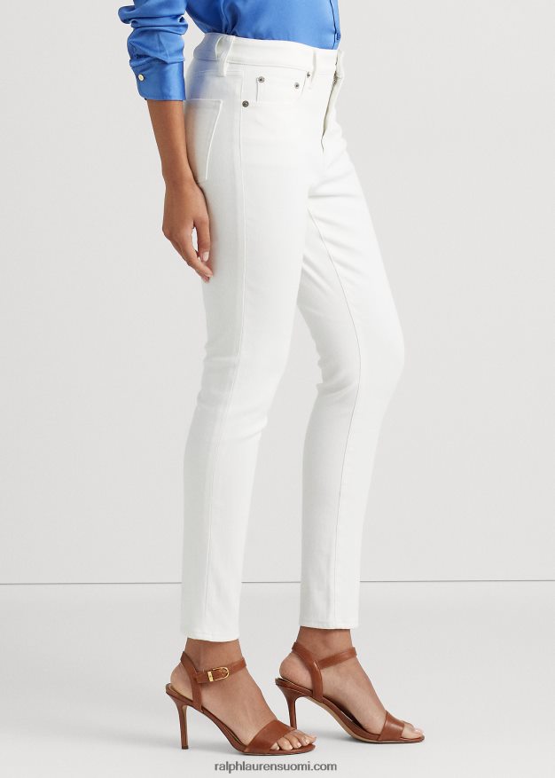 Ralph Lauren naiset korkealla kohoava kapea nilkkafarkku 0Z24ZR4020 valkoinen pesu