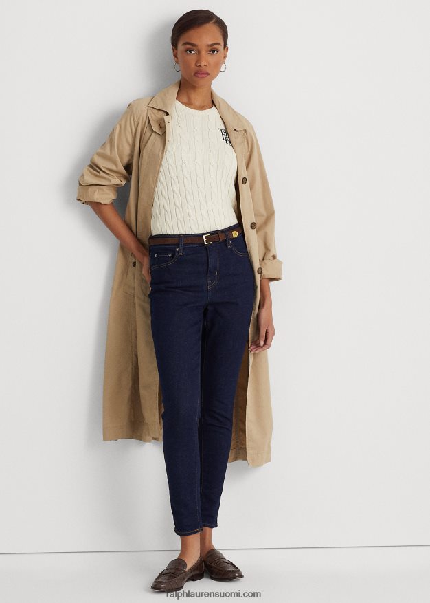 Ralph Lauren naiset korkealla kohoava kapea nilkkafarkku 0Z24ZR4197 huuhtele pesu