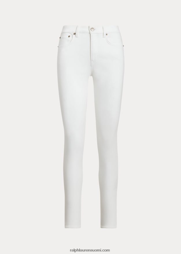 Ralph Lauren naiset korkealla kohoava kapea nilkkafarkku 0Z24ZR4391 valkoinen pesu