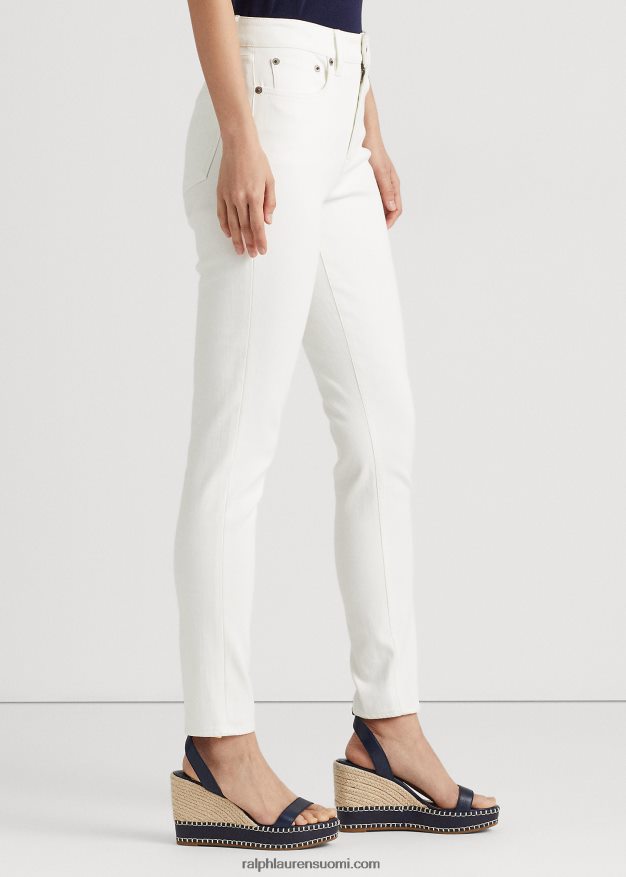 Ralph Lauren naiset korkealla kohoava kapea nilkkafarkku 0Z24ZR4391 valkoinen pesu