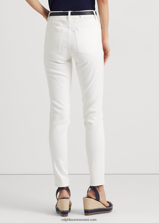 Ralph Lauren naiset korkealla kohoava kapea nilkkafarkku 0Z24ZR4391 valkoinen pesu