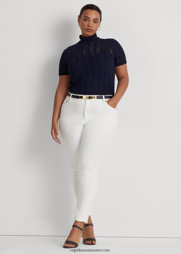 Ralph Lauren naiset korkealla kohoava kapea nilkkafarkku 0Z24ZR4638 valkoinen pesu