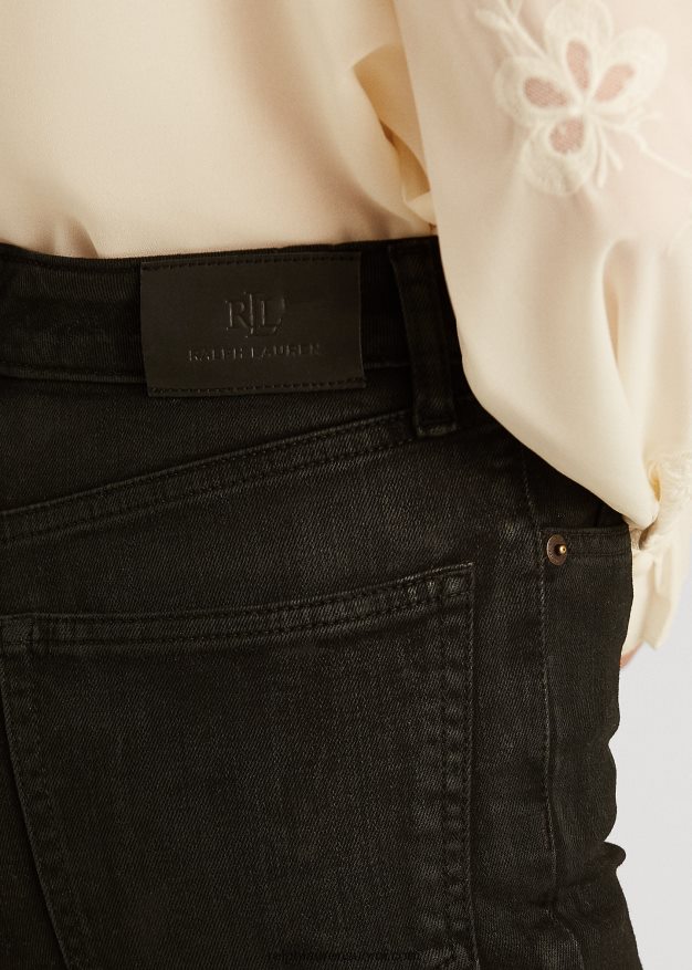 Ralph Lauren naiset korkealla kohoava kapea nilkkafarkku 0Z24ZR9586 musta pesu