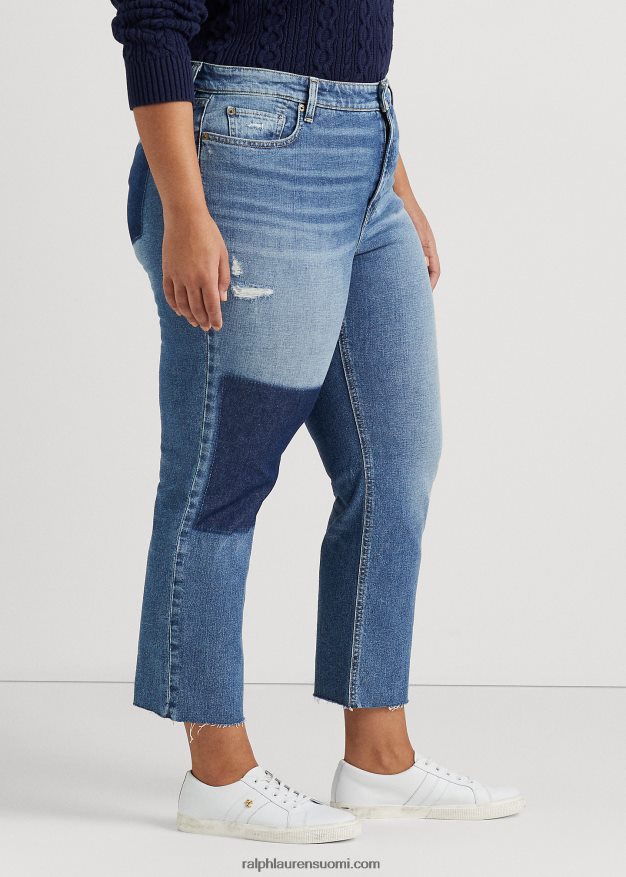 Ralph Lauren naiset korkeat suorat leikatut farkut 0Z24ZR4609 indigo laakson pesu