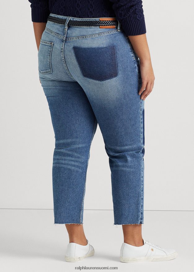 Ralph Lauren naiset korkeat suorat leikatut farkut 0Z24ZR4609 indigo laakson pesu