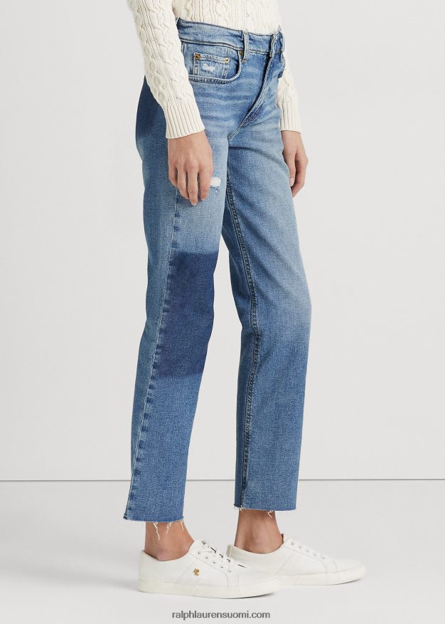 Ralph Lauren naiset korkeat suorat leikatut farkut 0Z24ZR4835 indigo laakson pesu