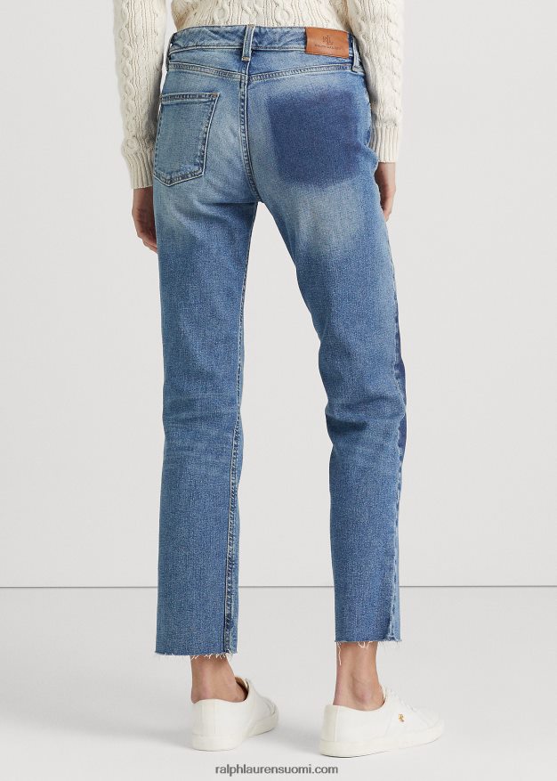 Ralph Lauren naiset korkeat suorat leikatut farkut 0Z24ZR9422 indigo laakson pesu