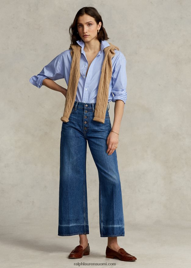 Ralph Lauren naiset leveälahkeinen lyhennetty farkku 0Z24ZR2887 georgia pesu