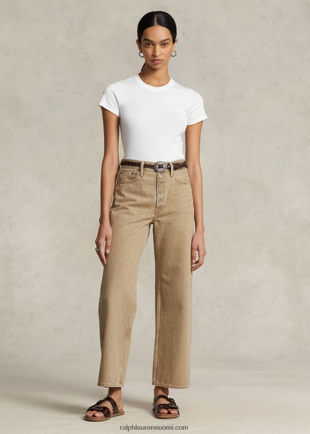 Ralph Lauren naiset leveälahkeinen lyhennetty farkku 0Z24ZR3168 Solimarin pesu