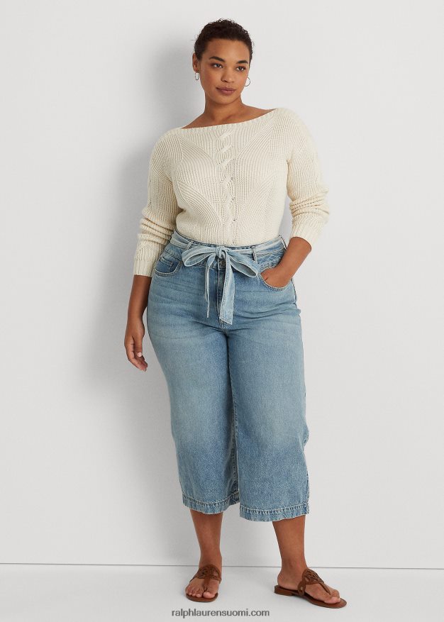 Ralph Lauren naiset lyhennetty leveälahkeinen farkku 0Z24ZR4816 riviera pesu