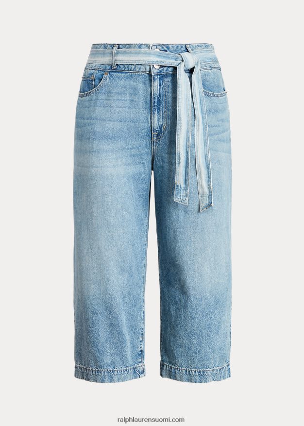 Ralph Lauren naiset lyhennetty leveälahkeinen farkku 0Z24ZR4816 riviera pesu