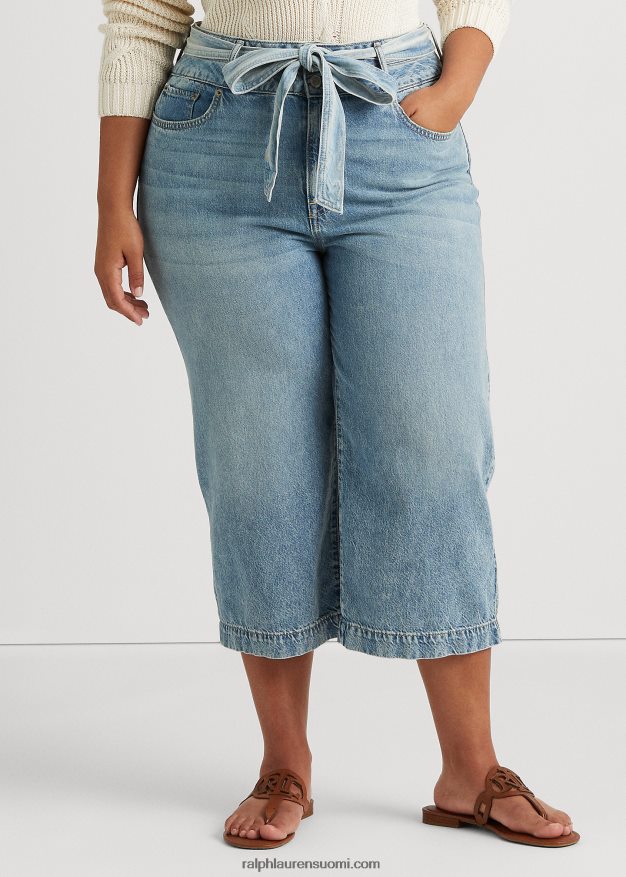 Ralph Lauren naiset lyhennetty leveälahkeinen farkku 0Z24ZR4816 riviera pesu