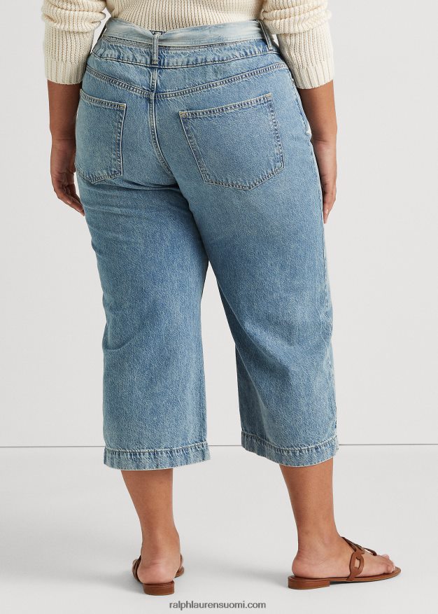 Ralph Lauren naiset lyhennetty leveälahkeinen farkku 0Z24ZR4816 riviera pesu