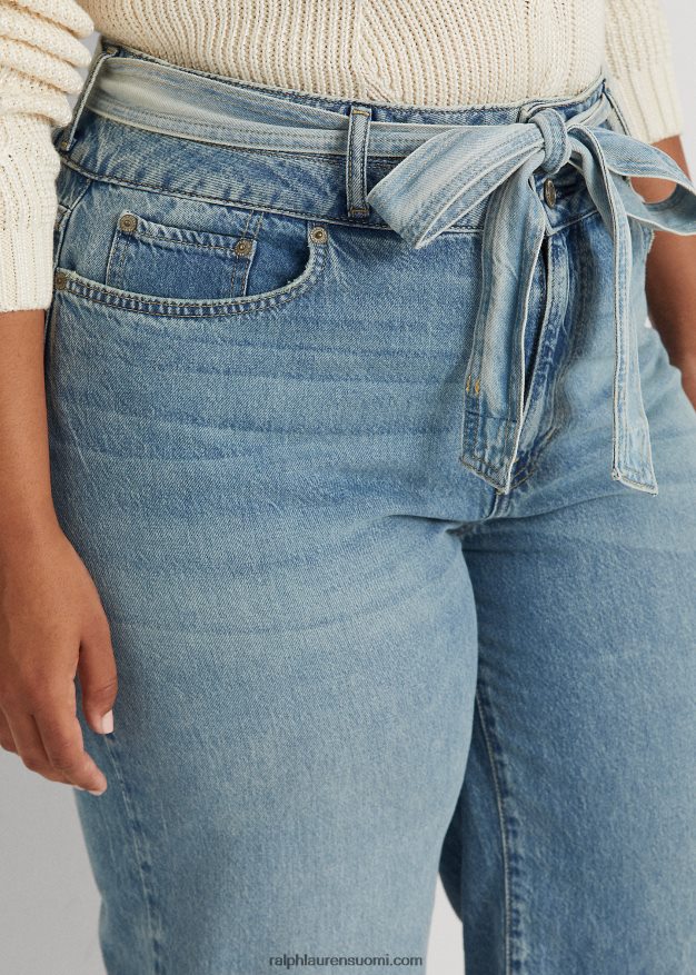 Ralph Lauren naiset lyhennetty leveälahkeinen farkku 0Z24ZR4816 riviera pesu