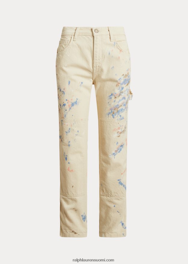 Ralph Lauren naiset maali-roiske farkkupuuseppäfarkku 0Z24ZR4437 kermapesu