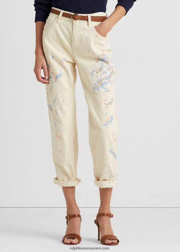 Ralph Lauren naiset maali-roiske farkkupuuseppäfarkku 0Z24ZR4437 kermapesu