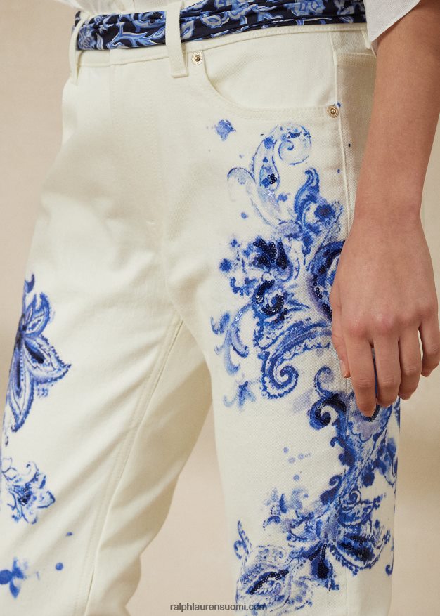 Ralph Lauren naiset paisley 160 slim denim -farkku 0Z24ZR9318 ombre paisley