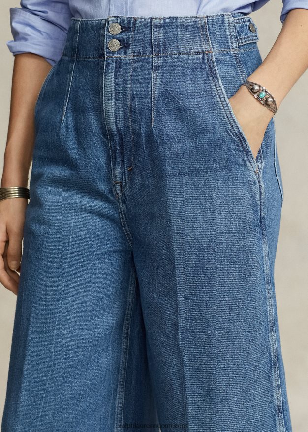 Ralph Lauren naiset säädettävä nousu culotte-farkku 0Z24ZR2989 vesia pesu