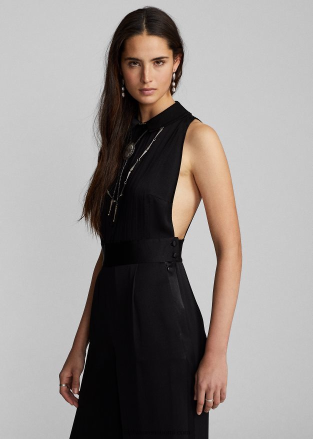 Ralph Lauren naiset crepe-hihaton smokkihaalari 0Z24ZR3618