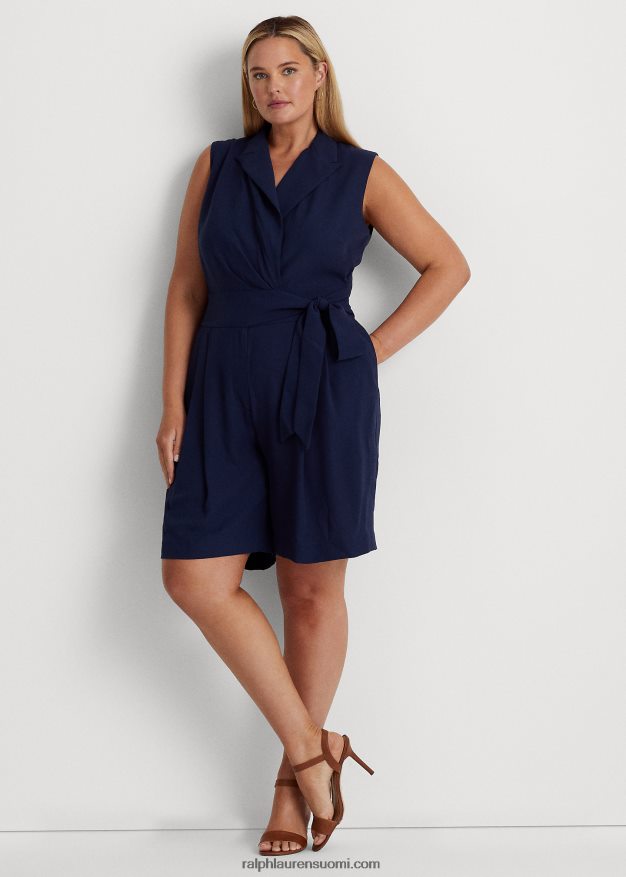 Ralph Lauren naiset hihaton georgette-housupusero 0Z24ZR4685 hienostunut laivasto