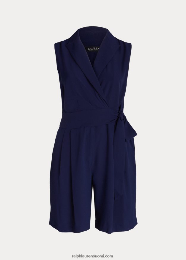 Ralph Lauren naiset hihaton georgette-housupusero 0Z24ZR4685 hienostunut laivasto