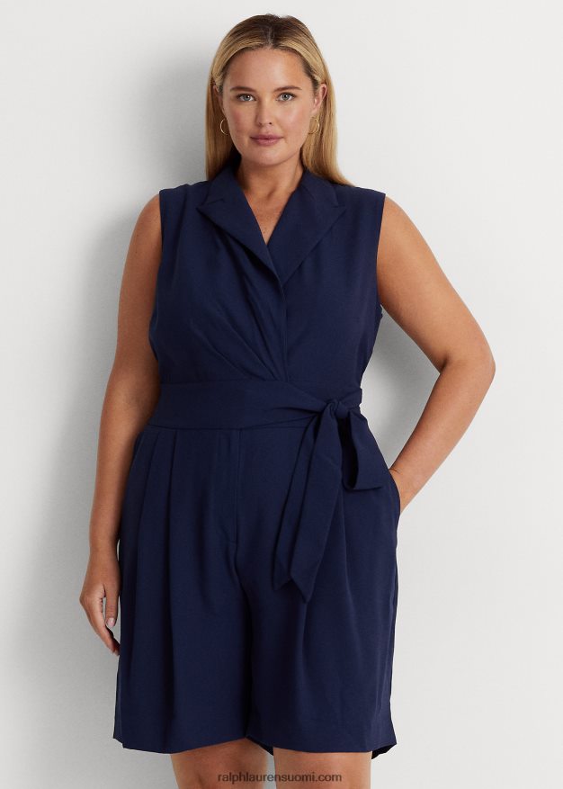 Ralph Lauren naiset hihaton georgette-housupusero 0Z24ZR4685 hienostunut laivasto