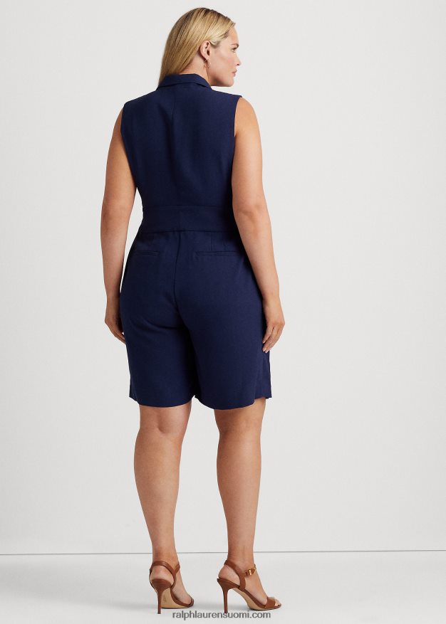 Ralph Lauren naiset hihaton georgette-housupusero 0Z24ZR4685 hienostunut laivasto