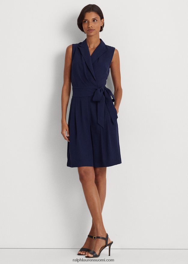 Ralph Lauren naiset hihaton georgette-housupusero 0Z24ZR9417 hienostunut laivasto